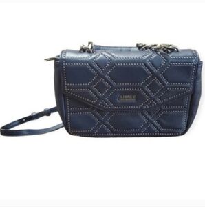 Aimee Kestenberg Navy Blue Leather Crossbody New